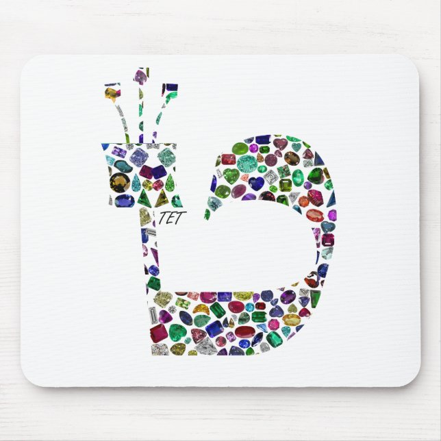 Hebräischer Buchstabe 'TET' aus Diamanten Mousepad (Vorne)