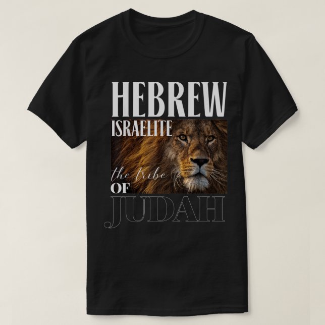 Hebräischer israelischer Löwe jüdischer Juden T-Shirt (Design vorne)
