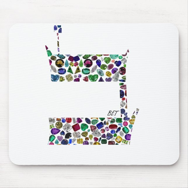 Hebräischer Letter BET aus Edelsteinen Mousepad (Vorne)