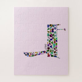 Hebräischer Letter DALET aus Edelsteinen Puzzle