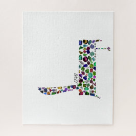 Hebräischer Letter DALET aus Edelsteinen Puzzle