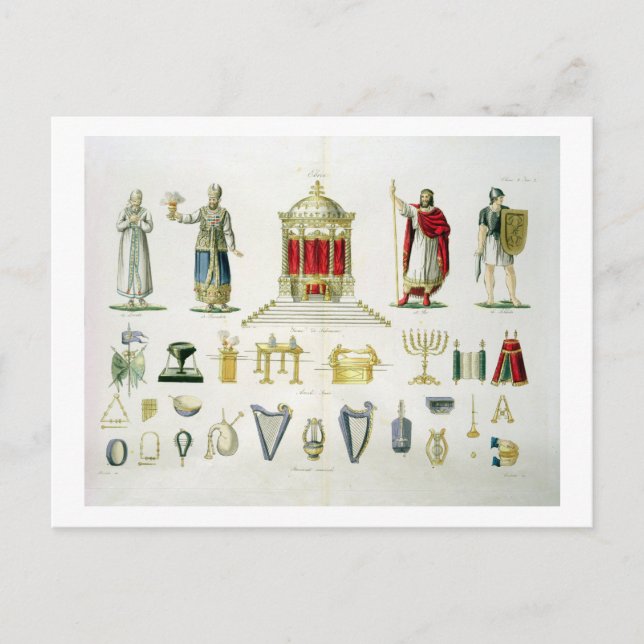 Hebräischer Levi, Priester, König und Soldat mit H Postkarte (Vorderseite)