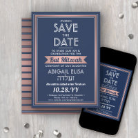 Hebräischer Name Bat Mitzvah Navy Blue Pink Rose G