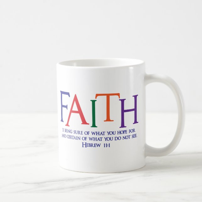 Hebräisches 11:1, Mehrfarben Kaffeetasse (Rechts)
