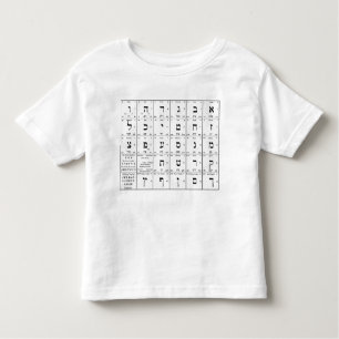 Hebräisches Alphabet beschriftet Diagramm Kleinkind T-shirt