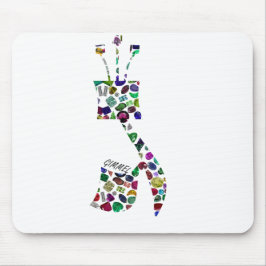 Hebräisches Letter GIMMEL aus Edelsteinen Mousepad