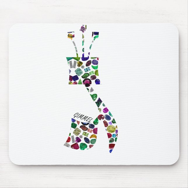 Hebräisches Letter GIMMEL aus Edelsteinen Mousepad (Vorne)