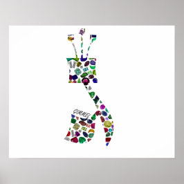 Hebräisches Letter GIMMEL aus Edelsteinen Poster