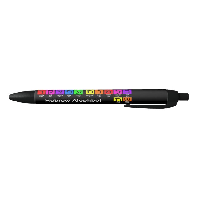 Hebrew Alephbet Black Ink Pen Kugelschreiber (Unterseite)