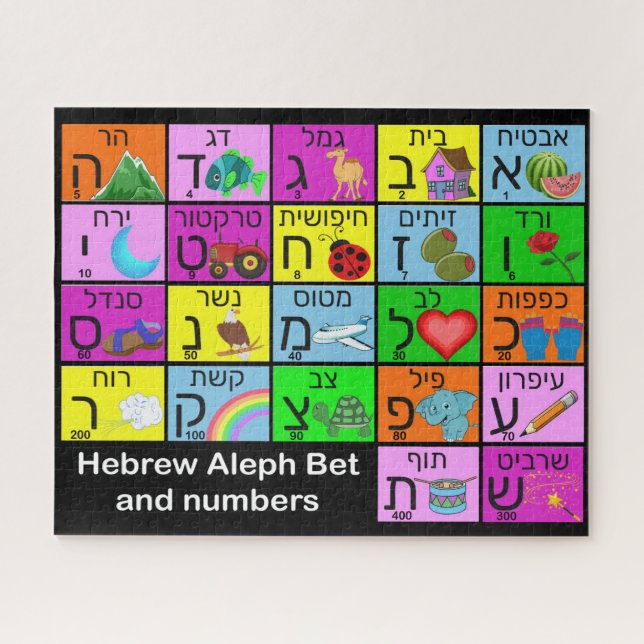 Hebrew Alephbet Puzzle (Horizontal)