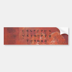 Hebrew Alphabet Autoaufkleber