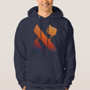 Hebrew Letter Alef Orange Sunrise Sunset Juden Hoodie
