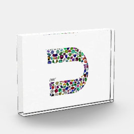Hebrew Letter 'CHAF' made with Gems in All Colors Fotoblock