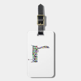 Hebrew Letter DALET made with Gemstones Gepäckanhänger