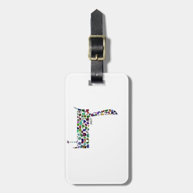 Hebrew Letter DALET made with Gemstones Gepäckanhänger (Vorderseite vertikal)