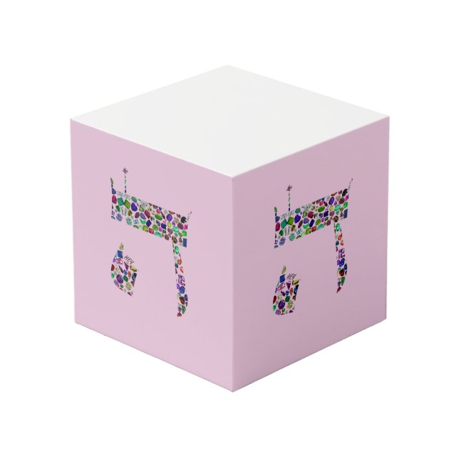 Hebrew Letter HEY Würfel (Vorderseite Schrägansicht)