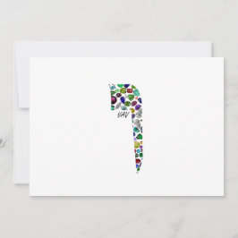Hebrew Letter VAV made with Gemstones Einladung