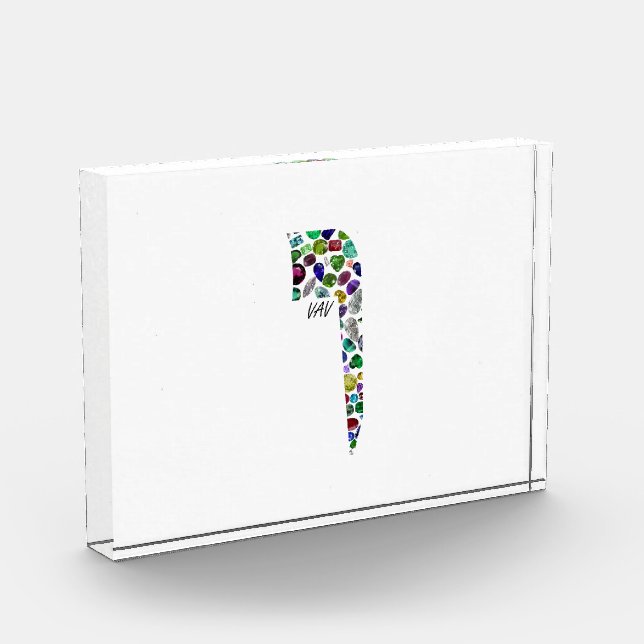 Hebrew Letter VAV made with Gemstones Fotoblock (Links)