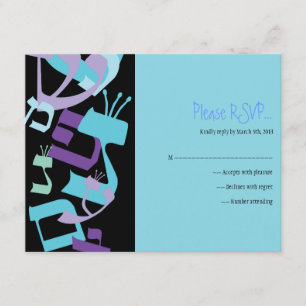 HEBREW LETTERS TREE Bar Mitzvah Antwortkarte RSVP Karte