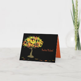 HEBREW LETTERS TREE Bar Mitzvah Dankeschön Karte