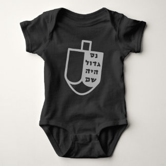 Hebrew Nes Gadol Haya Sham Dreidel Hanukkah Baby Strampler