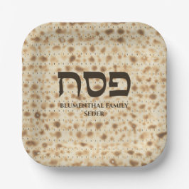 Hebrew Passover Matzah Pappteller