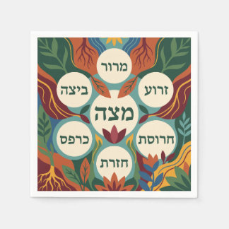 Hebrew Pesach Seder Plate for Passover Dinner  Serviette