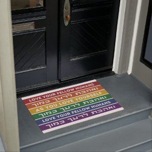 Hebrew Torah Verse Liebe Ihr Fellow LGBTQ Rainbow Fußmatte