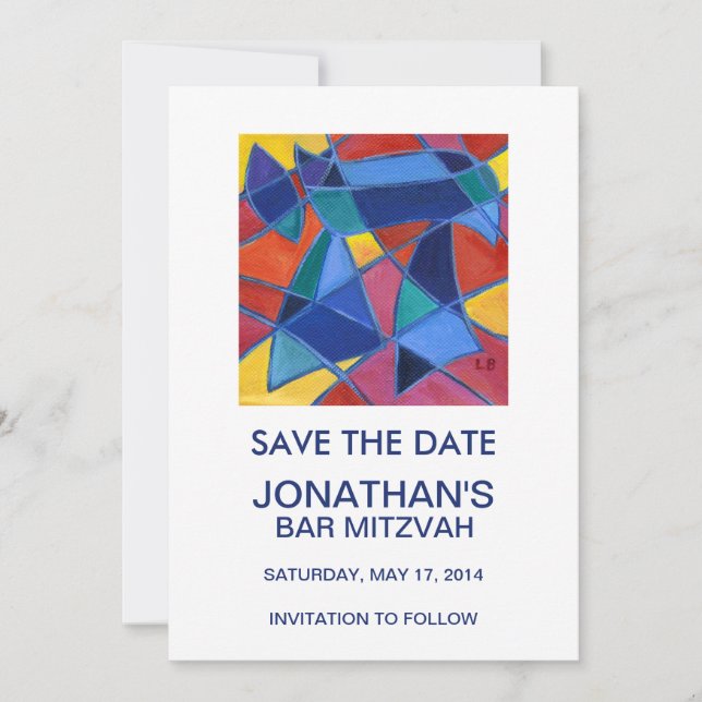 Hebrew Word Chai - Leben Save The Date (Vorderseite)