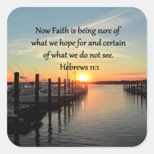 HEBREWS 11:11 SONNENDESIGN QUADRATISCHER AUFKLEBER