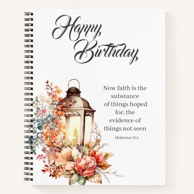 Hebrews 11:1 Christian Birthday Wishes Journal Notizbuch (Vorderseite)