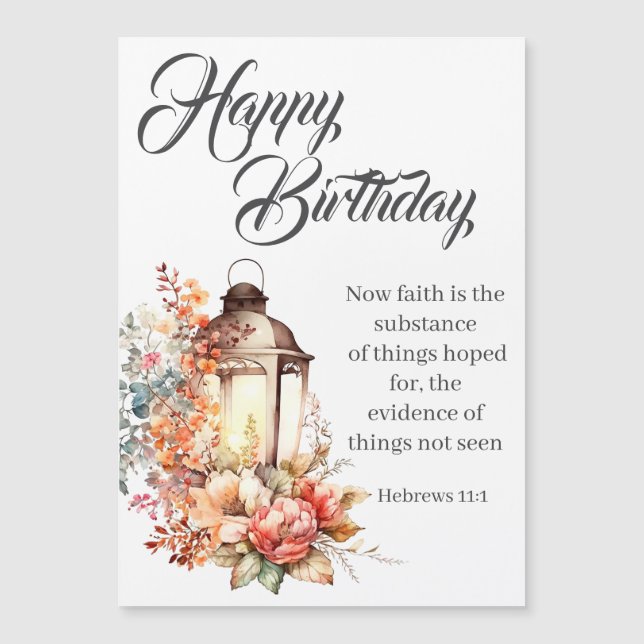 Hebrews 11:1 Christian Birthday Wishes Magnetkarte (Vorderseite)