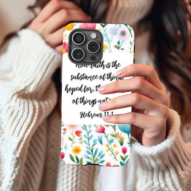 Hebrews 11:1 iPhone 15  Pro Case iPhone Hülle (Personalize this cute Hebrews 11:1 iPhone case. )