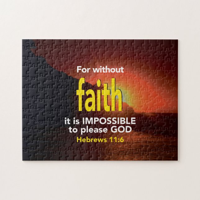 HEBREWS 11:6 Ohne Glauben Christlich Puzzle (Horizontal)