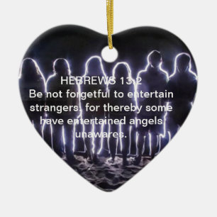 HEBREWS 13:2 ENTERTAINENANGELN KERAMIK ORNAMENT