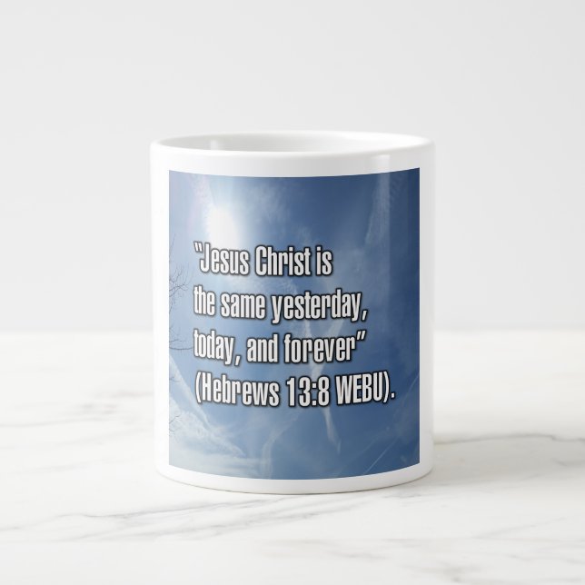 Hebrews 13:8 WEBU Mug Jumbo-Tasse (Vorderseite)