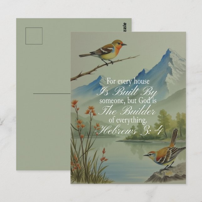 Hebrews 3:4 God the Builder Scripture | Christian  Postkarte (Vorne/Hinten)