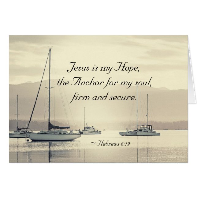 Hebrews 6:19 Jesus Anchor for my soul, Card (Vorderseite (Horizontal))