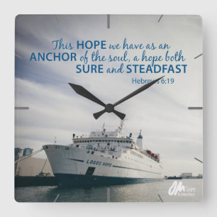 Hebrews 6:19 Wall Clock Quadratische Wanduhr