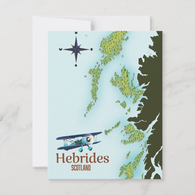 Hebrides Schottland Reisekarte. (Vorderseite)