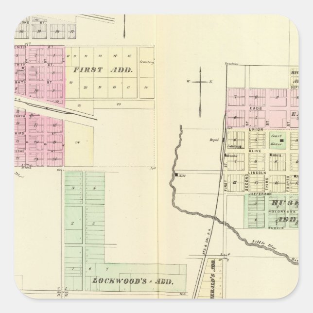 Hebron, Nebraska Quadratischer Aufkleber (Vorderseite)