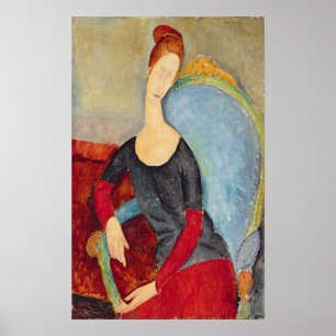 Hebuterne in a Blue Chair, 1918 Poster