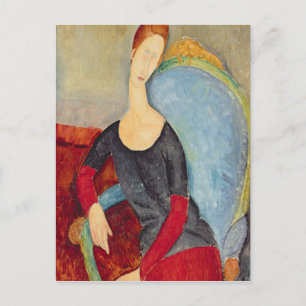 Hebuterne in a Blue Chair, 1918 Postkarte