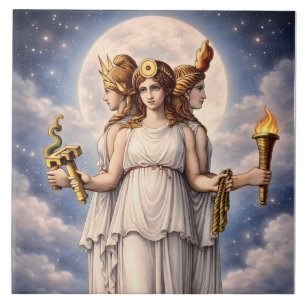 Hecate Dreifache Göttin Himmelsmond Kunst – Mythos Fliese