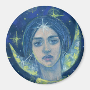 Hecate, Moon Goddess Pastel Malerei Fantasy Art Magnet
