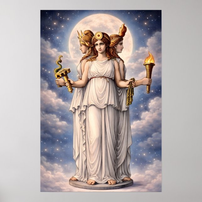 Hecate Triple Goddess Celestial Moon Art – myth Poster (Vorne)