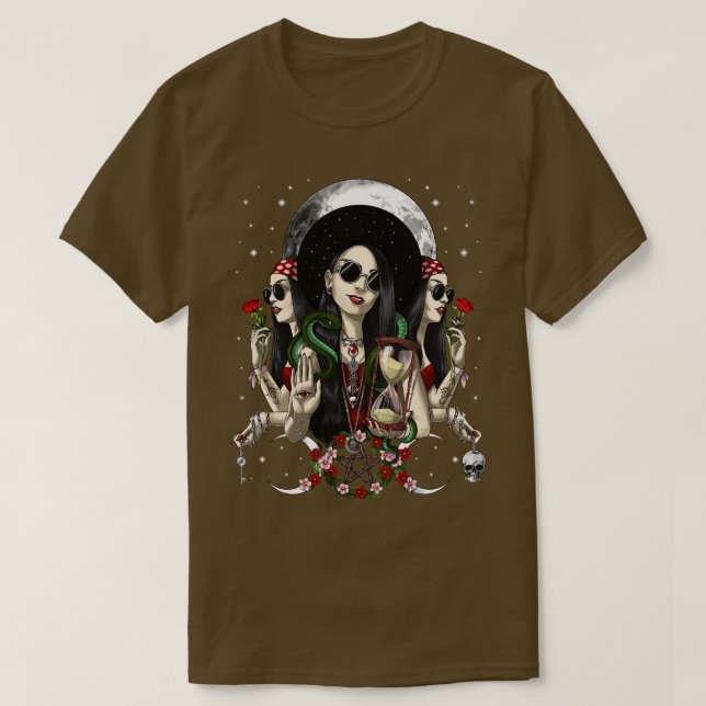 Hecate Triple Moon Goddess T-Shirt (Design vorne)