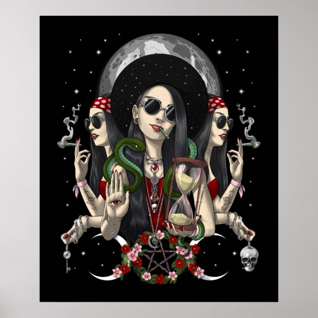 Hecate Tripple Moon Goddess Poster (Vorne)