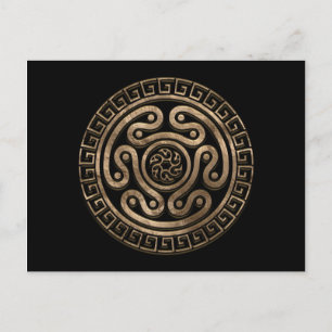 Hecate Wheel Black and Gold Postkarte