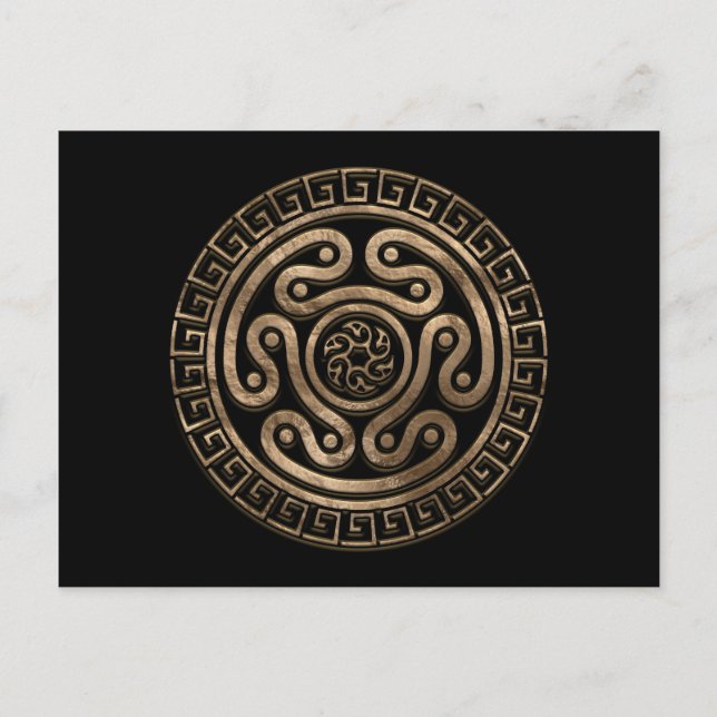 Hecate Wheel Black and Gold Postkarte (Vorderseite)